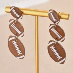 Acrylic Football Earrings